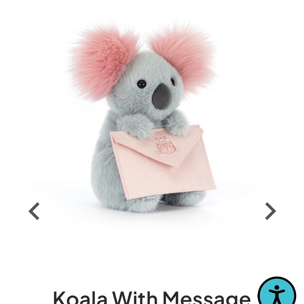 Adorable Authentic Jellycat Pink and Gray Koala with message